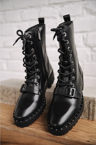 Bottines en cuir Leonora - Noir