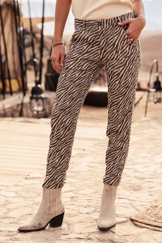 Pantalon Claudia Savuti - Beige et marron