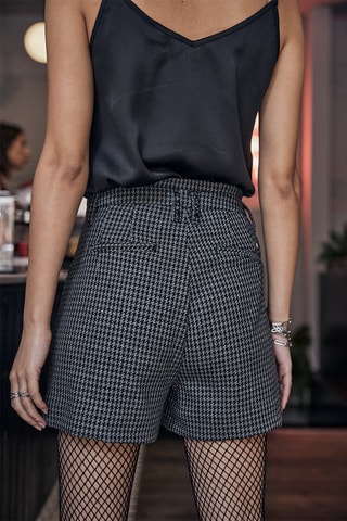 Short taille haute - Blanc, noir et gris