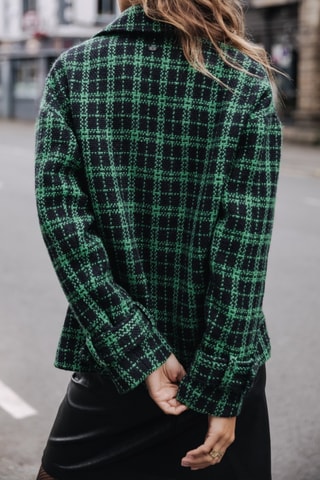 Veste en laine Vicky Gingham - Noir et vert