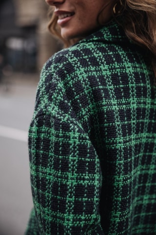 Veste en laine Vicky Gingham - Noir et vert