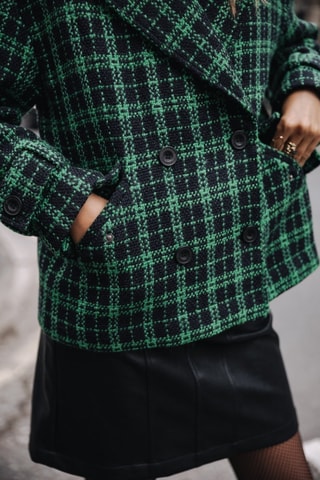 Veste en laine Vicky Gingham - Noir et vert