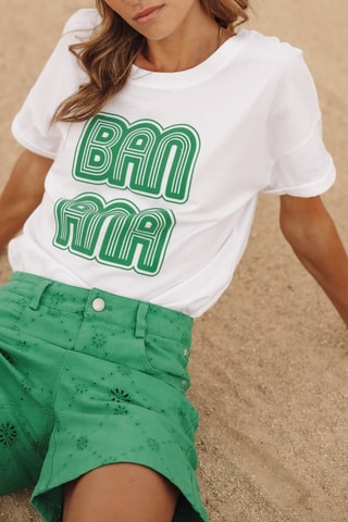 Short en broderie anglaise - Vert