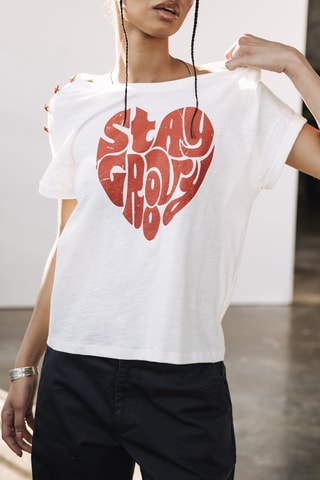 T-shirt - Blanc et rouge