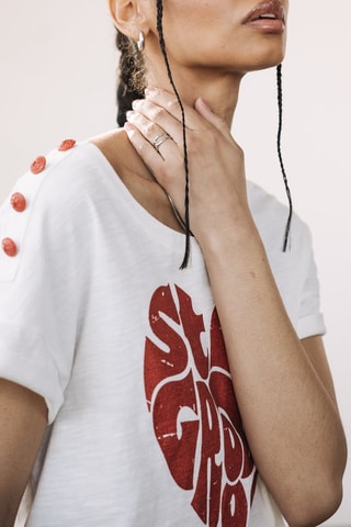 T-shirt - Blanc et rouge