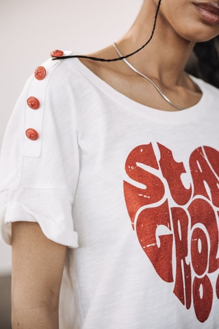 T-shirt - Blanc et rouge