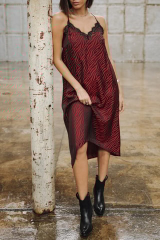 Robe Mia Red Zebra - Noir et rouge