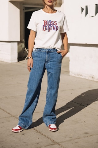 Jean wide legs - Blanc et bleu