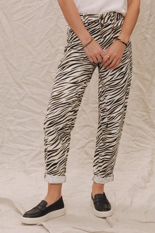 Pantalon 7/8 Edita Wildino - Blanc et marron