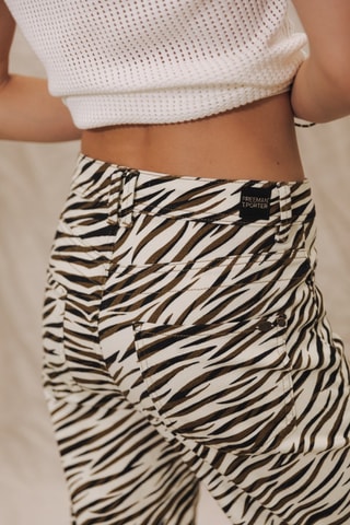 Pantalon 7/8 Edita Wildino - Blanc et marron