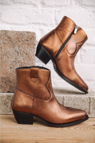 Bottines en cuir Sixtin Metal - Marron