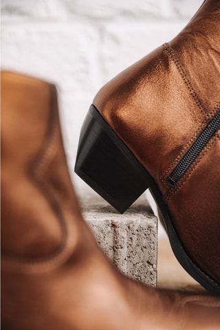 Bottines en cuir Sixtin Metal - Marron