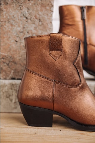 Bottines en cuir Sixtin Metal - Marron
