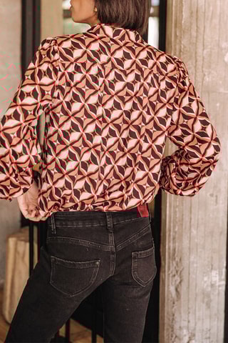 Chemisier - Orange et noir