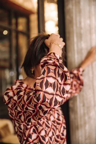 Chemisier - Orange et noir