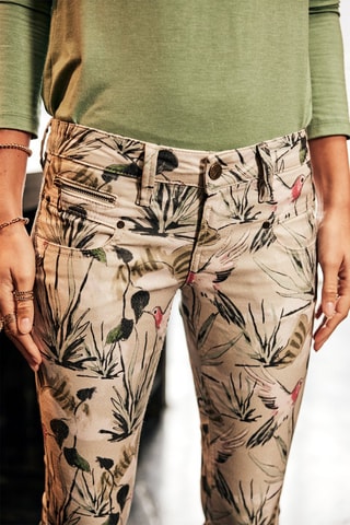 Pantalon slim Alexa Cropped Colibri - Beige, rouge et vert