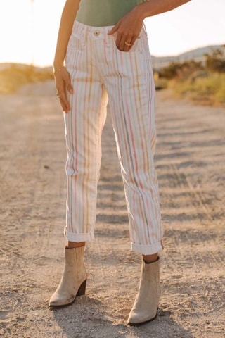 Pantalon Timea Tulum - Blanc et rose