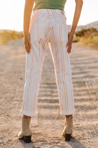 Pantalon Timea Tulum - Blanc et rose