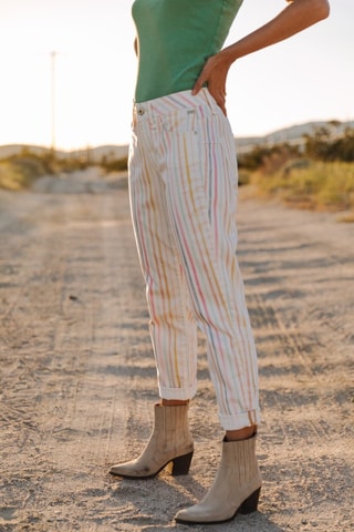 Pantalon Timea Tulum - Blanc et rose