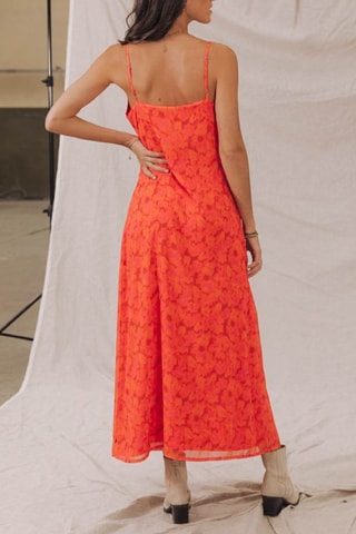 Robe Rita Blurred Flowers - Orange