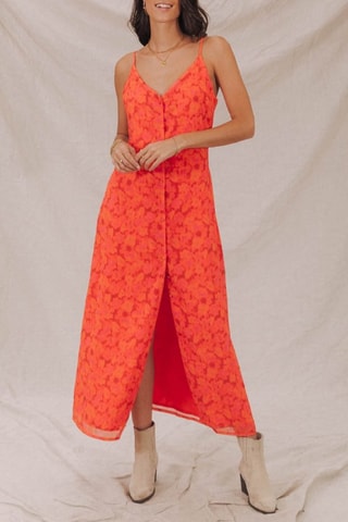 Robe Rita Blurred Flowers - Orange