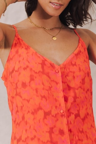 Robe Rita Blurred Flowers - Orange