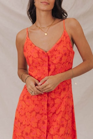 Robe Rita Blurred Flowers - Orange