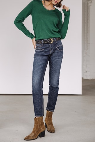 Jean Alexa High Waist Cropped SDM - Bleu