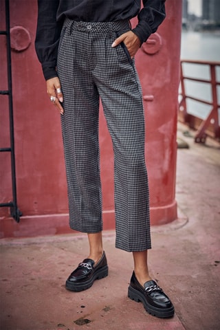 Pantalon carotte 7/8 - Blanc et noir