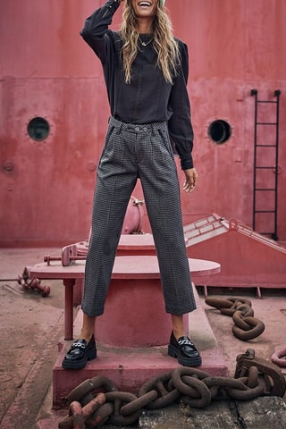 Pantalon carotte 7/8 - Blanc et noir