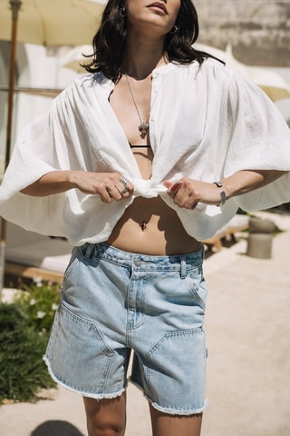 Short en jean - Bleu