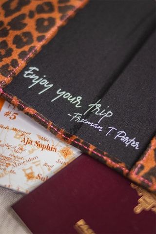 Protège-passeport en cuir - Marron et noir