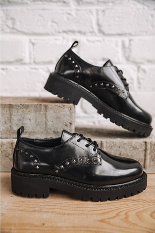 Derbys à talons en cuir Pina - Noir