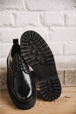 Derbys à talons en cuir Pina - Noir