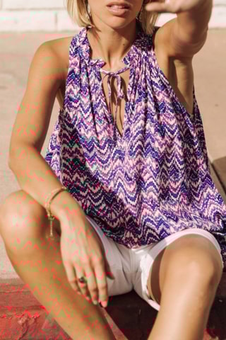 Top Nell Etnico - Bleu