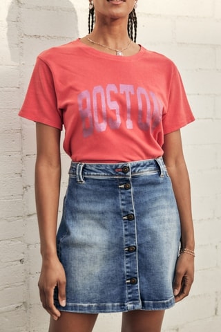 T-shirt Suria Print Boston - Rouge