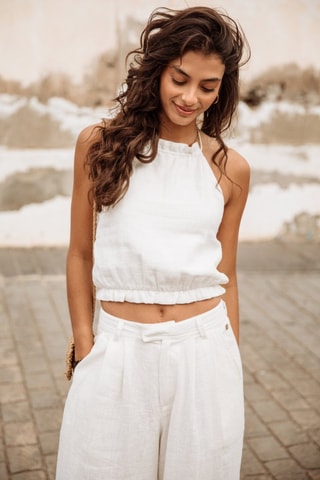 Top Louisa Natural - Blanc