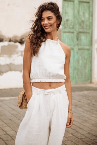 Top Louisa Natural - Blanc