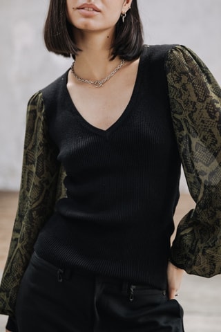 Pull Praelle Pythonia - Noir et vert