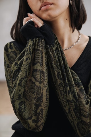 Pull Praelle Pythonia - Noir et vert