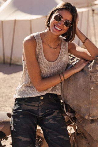 Débardeur Dulcia Pointelle - Beige