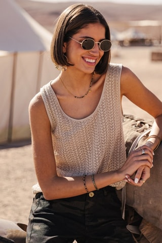 Débardeur Dulcia Pointelle - Beige