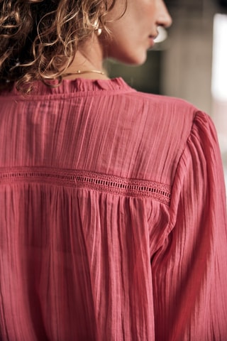 Chemisier Brune Plain Color - Rose