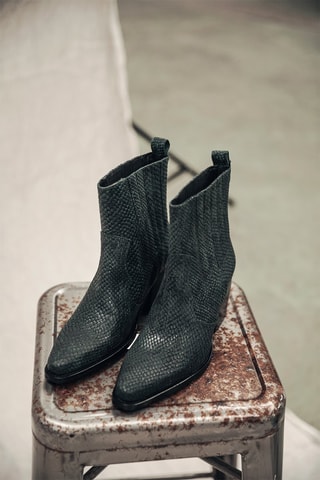 Bottines en cuir - Noir