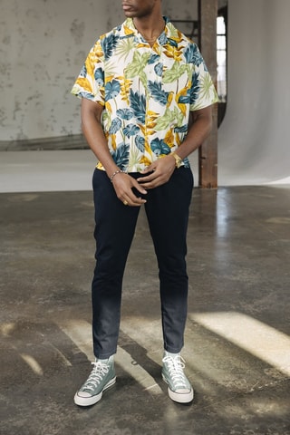 Chemise - Blanc, vert et jaune