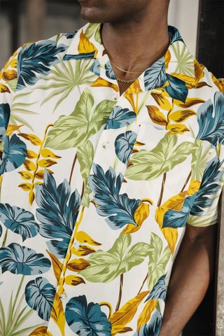 Chemise - Blanc, vert et jaune