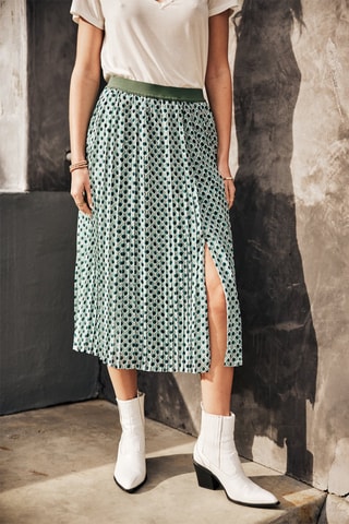 Jupe plissée Jaya Flow - Blanc, noir et vert
