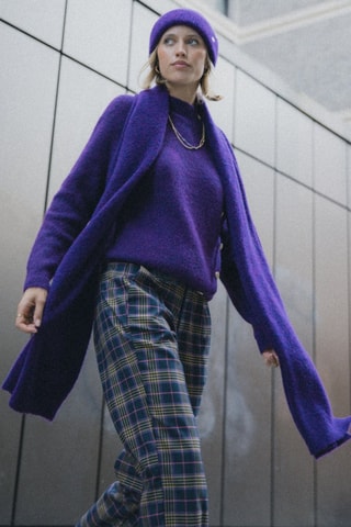 Echarpe en laine Doria Plain - Violet