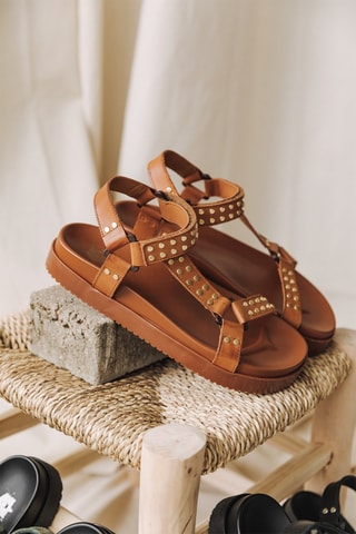 Sandales en cuir Elvie - Marron