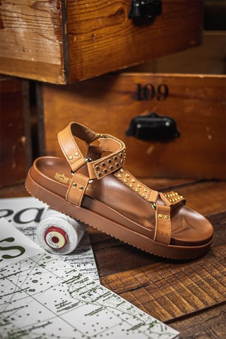 Sandales en cuir Elvie - Marron